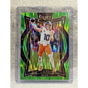 2024 Select #30 Bo Nix RC Rookie #/599 Concourse Neon Green Prizm Shock Broncos